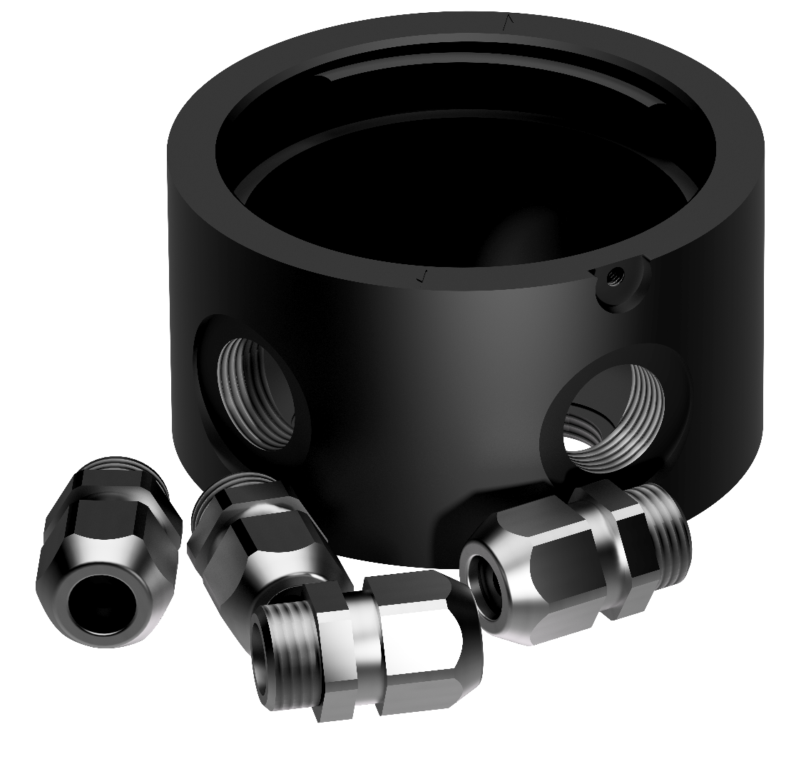 Aluminium mounting base, 2CS+2CD, (K-lock), (blk)